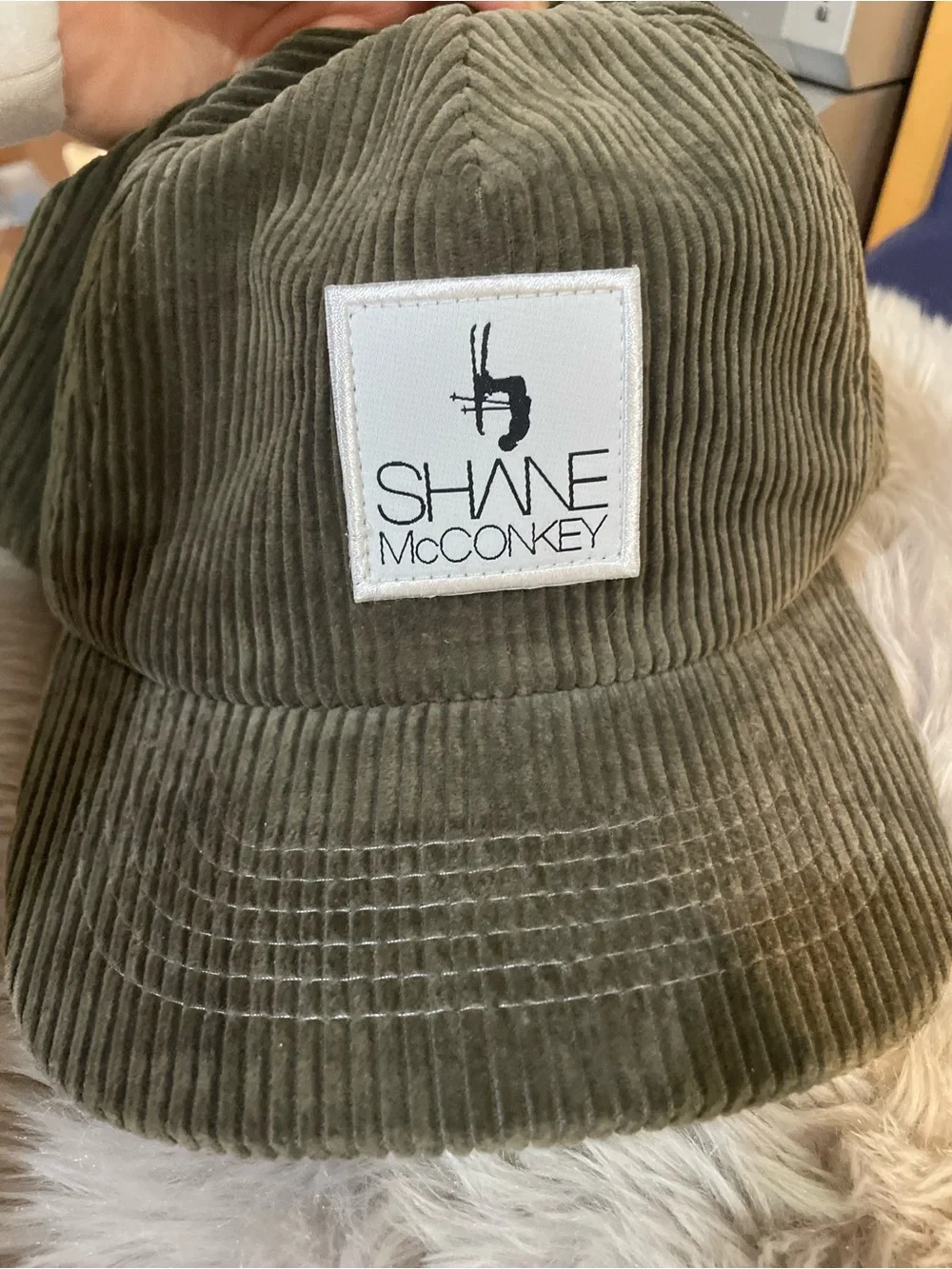 Shane McConkey Foundation Olive Green Corduroy Hat Rare Ski BASE Jump Cap Vtg